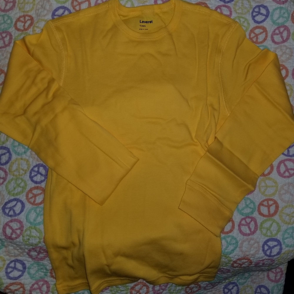 Long sleeve yellow tshirt tee t-shirt